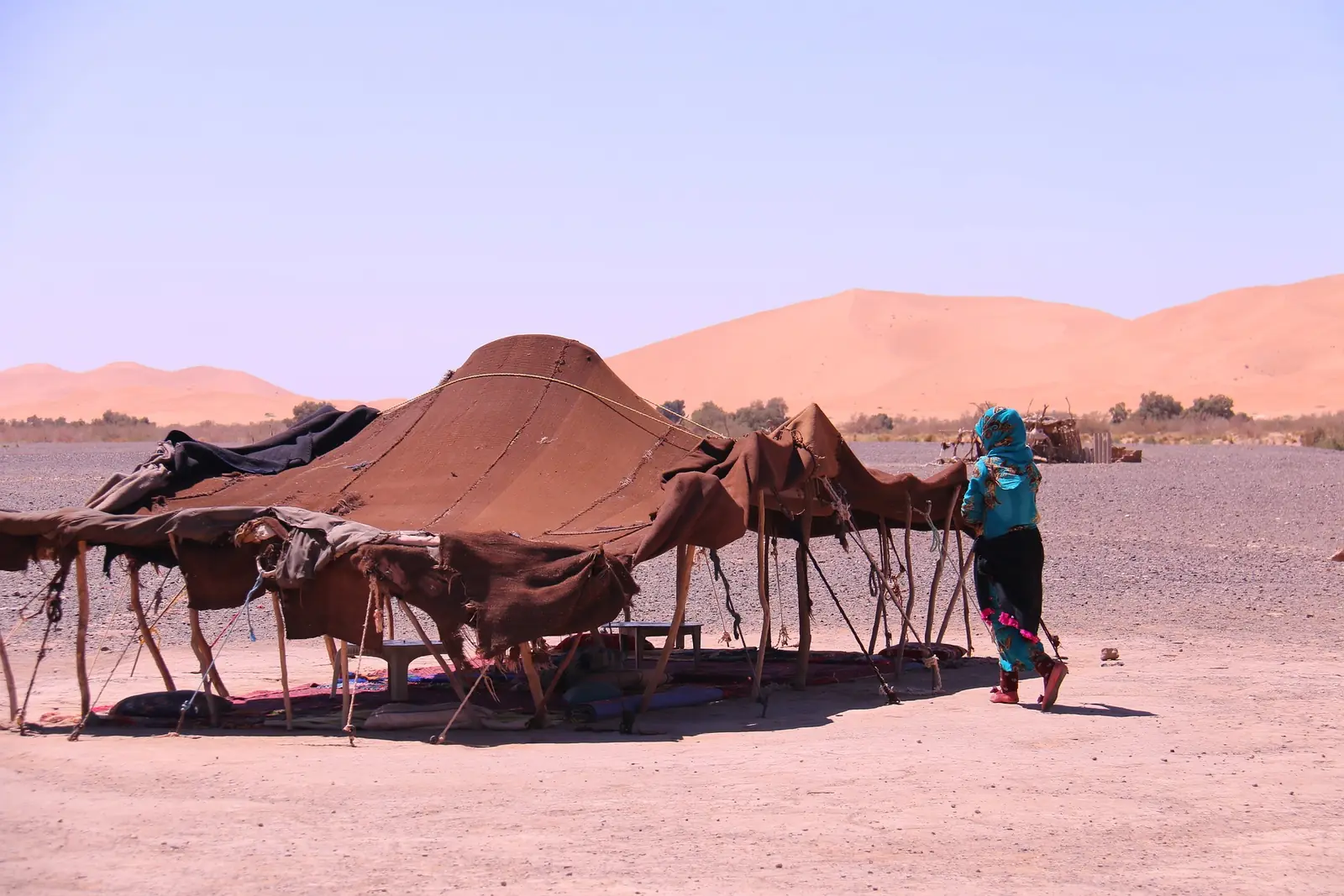 Traditional Berber desert camp near the Erg Chebbi dunes